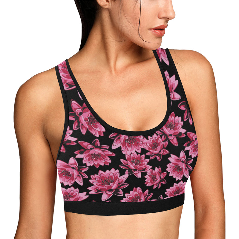 Lotus Pattern Print Design 03 Sports Bra