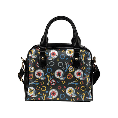 Mechanic Pattern Print Design 01 Shoulder Handbag