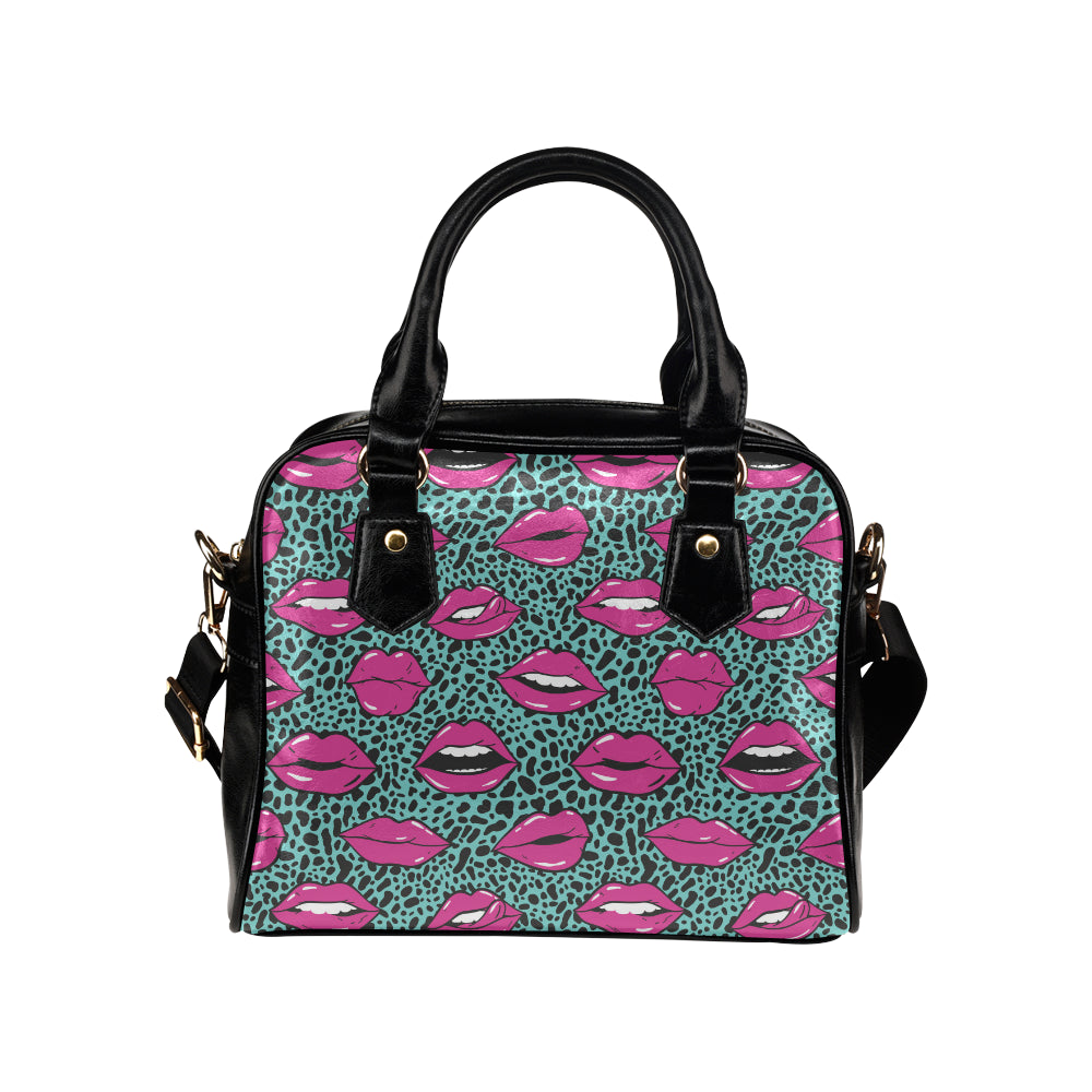 Lip Pattern Print Design 04 Shoulder Handbag