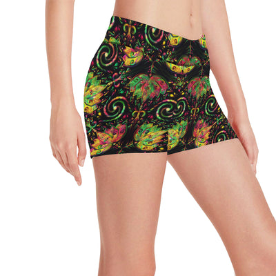 lotus Boho Pattern Print Design LO09 Yoga Shorts