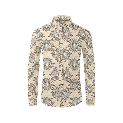lotus Boho Pattern Print Design LO05 Men's Long Sleeve Shirt