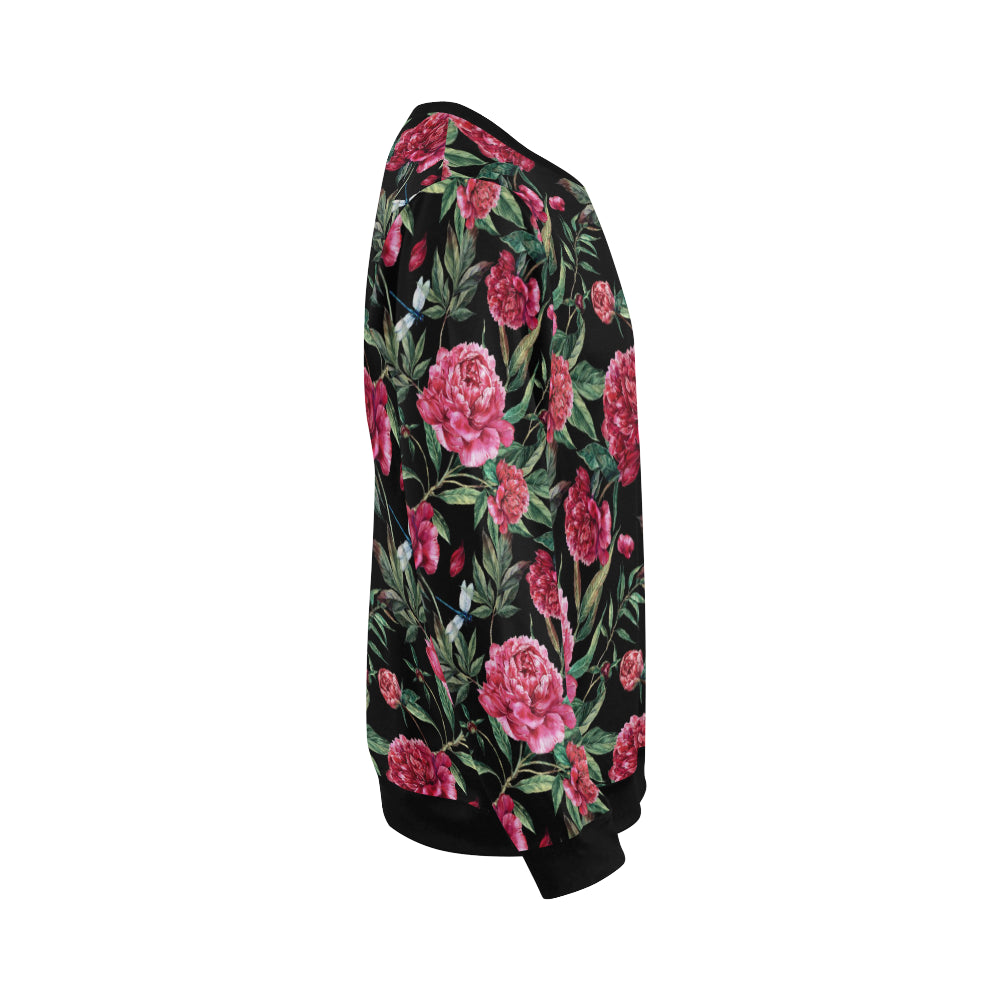 Peony Pattern Print Design PE04 Men Long Sleeve Sweatshirt