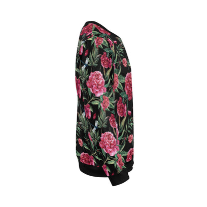 Peony Pattern Print Design PE04 Men Long Sleeve Sweatshirt