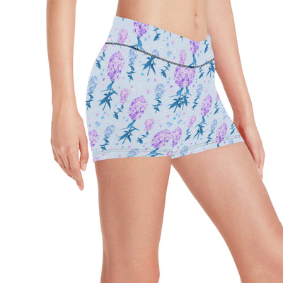 Lilac Pattern Print Design LI05 Yoga Shorts