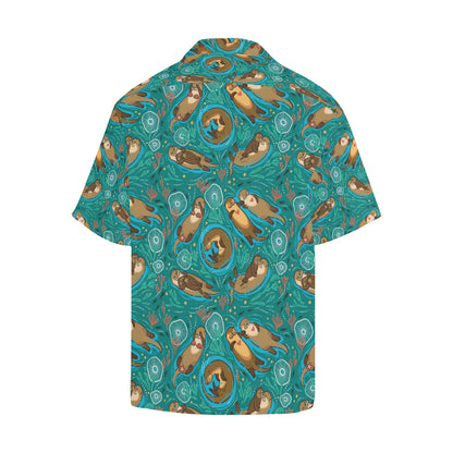 Sea Otter Pattern Print Design 01 Men's Hawaiian Shirt