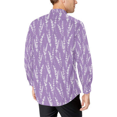 Lavender Pattern Print Design LV08 Men's Long Sleeve Shirt