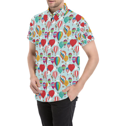 Ballon Pattern Print Design 07 Men's Short Sleeve Button Up Shirt