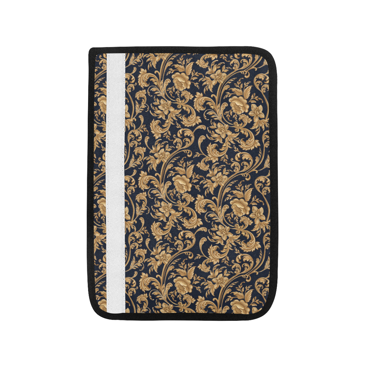 Baroque Golden Pattern Print Design 03 Car Seat Belt Cover