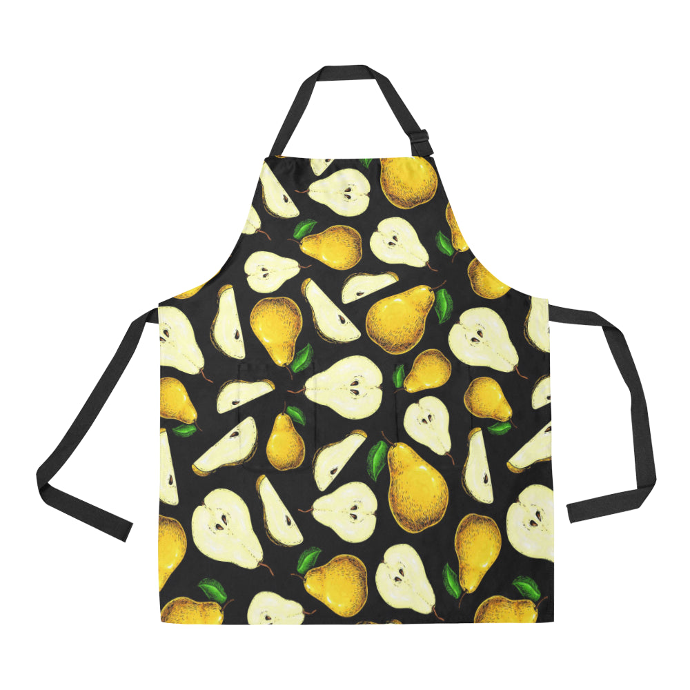 Pear Pattern Print Design PE01 Apron with Pocket
