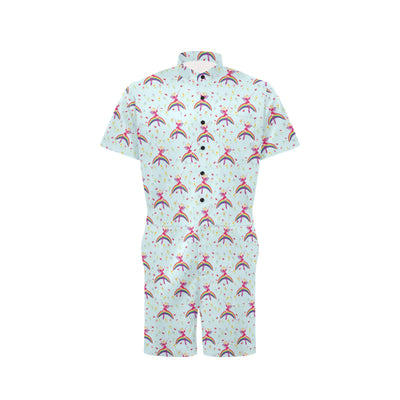 Fairy with Rainbow Print Pattern Men's Romper