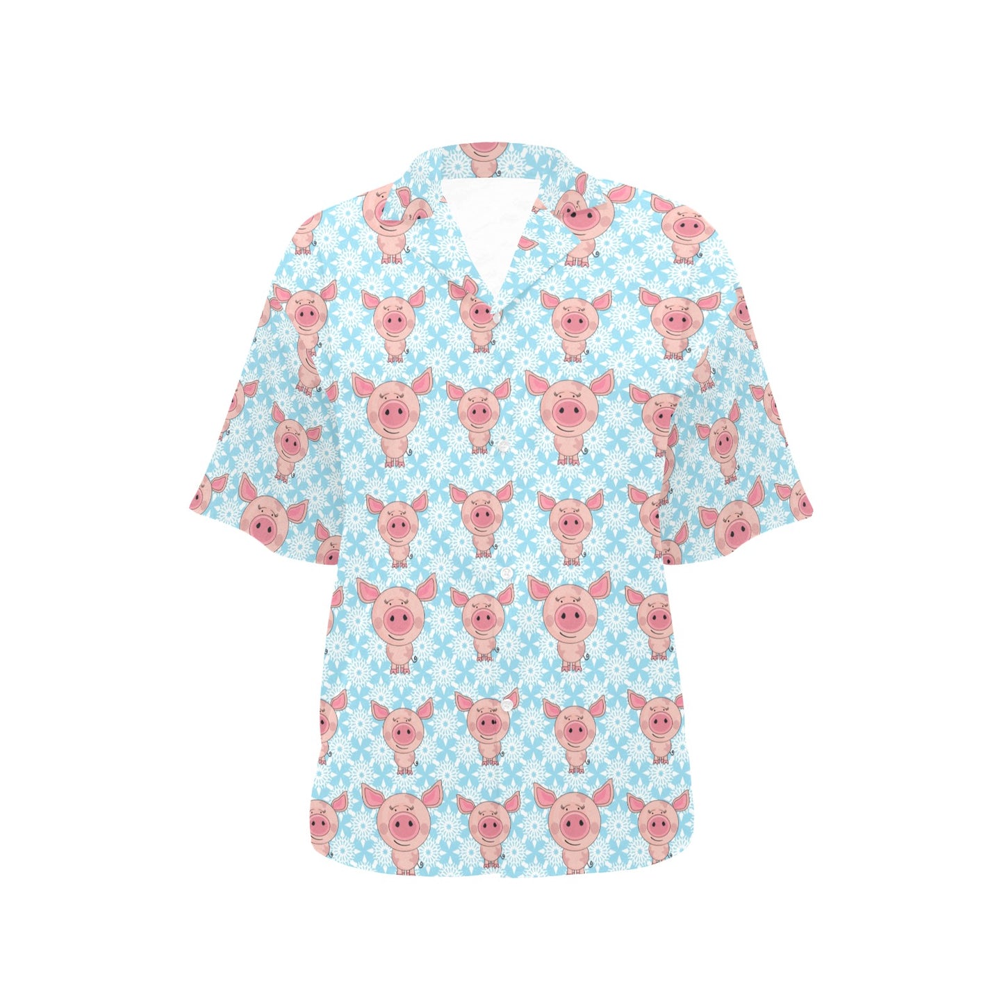 Pig Print Design LKS402 Women's Hawaiian Shirt