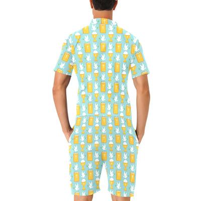 Christian Pattern Print Design 02 Men's Romper