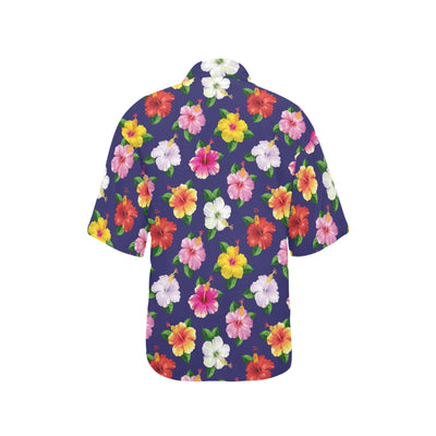 Hibiscus Colorful Print Design LKS301 Women's Hawaiian Shirt