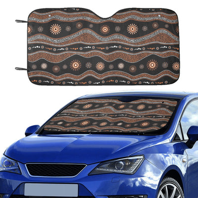 Aboriginal Print Design LKS404 Car front Windshield Sun Shade