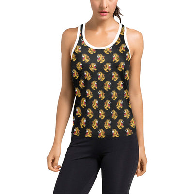 Tiger Head Print Design LKS306 Women's Racerback Tank Top