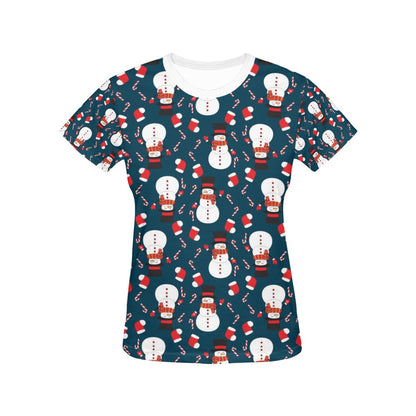Snowman Print Design LKS301 Women's  T-shirt