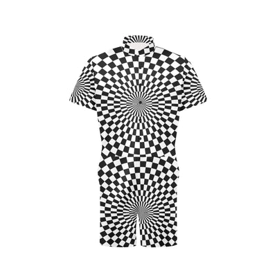 Checkered Flag Optical illusion Men's Romper