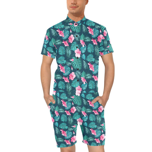 Summer Floral Print Design LKS301 Men's Romper