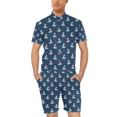 Shark Print Design LKS3010 Men's Romper