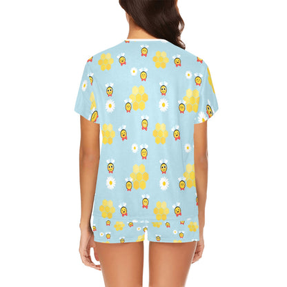 Bee Cute Print Design LKS304 Women's Short Pajama Set