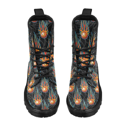 Basketball Fire Print Pattern Women's Boots
