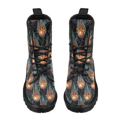 Basketball Fire Print Pattern Women's Boots