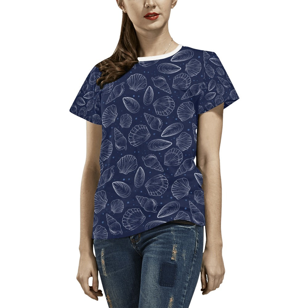 Seashell Print Design LKS3011 Women's  T-shirt