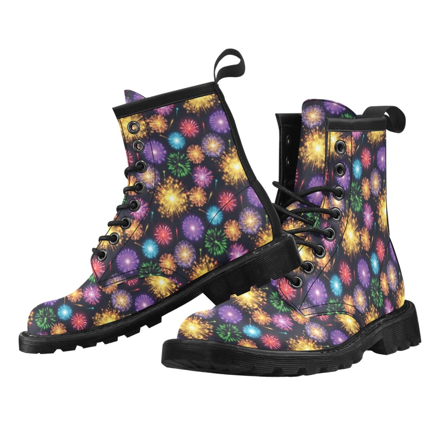 Firework Print Design LKS305 Women's Boots