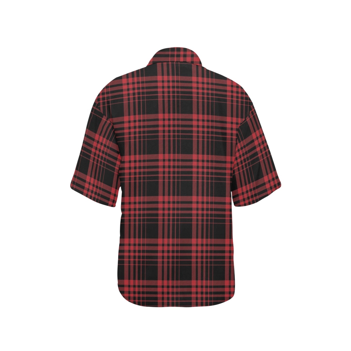 Tartan Red Black Print Design LKS303 Women's Hawaiian Shirt