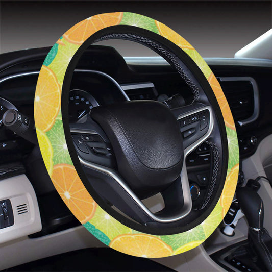 Citrus  Pattern Print Design 01 Steering Wheel Cover with Elastic Edge