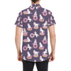 Donut Unicorn Pattern Print Design DN011 Men's Short Sleeve Button Up Shirt