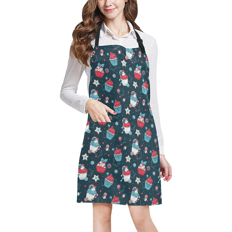 Cupcake Pattern Print Design 03 Apron with Pocket