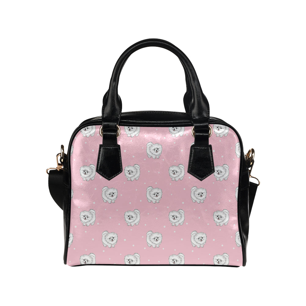 Pomeranians Pattern Print Design A02 Shoulder Handbag