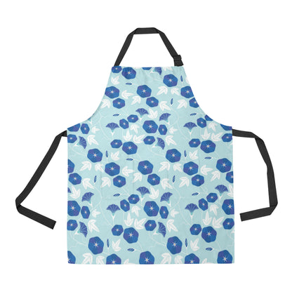 Morning Glory Pattern Print Design MG07 Apron with Pocket
