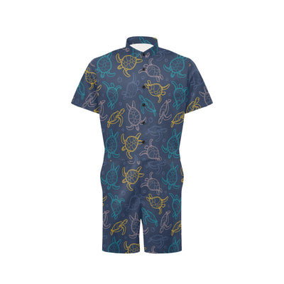 Sea Turtle Baby Print Men's Romper