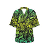 Paisley Green Design Print Women's Hawaiian Shirt