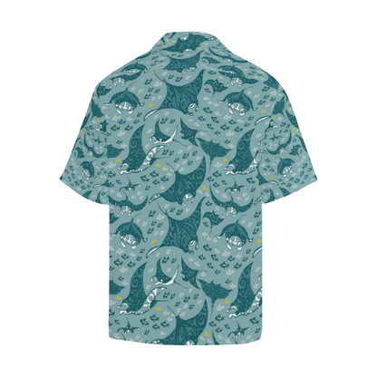 Manta Ray Tribal Pattern Print Design 03 Men's Hawaiian Shirt