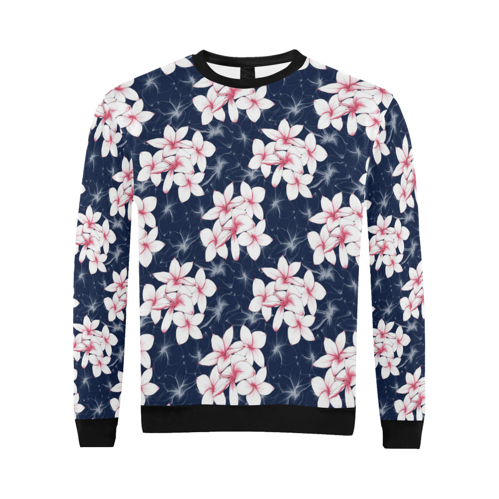 Plumeria Pattern Print Design PM017 Men Long Sleeve Sweatshirt