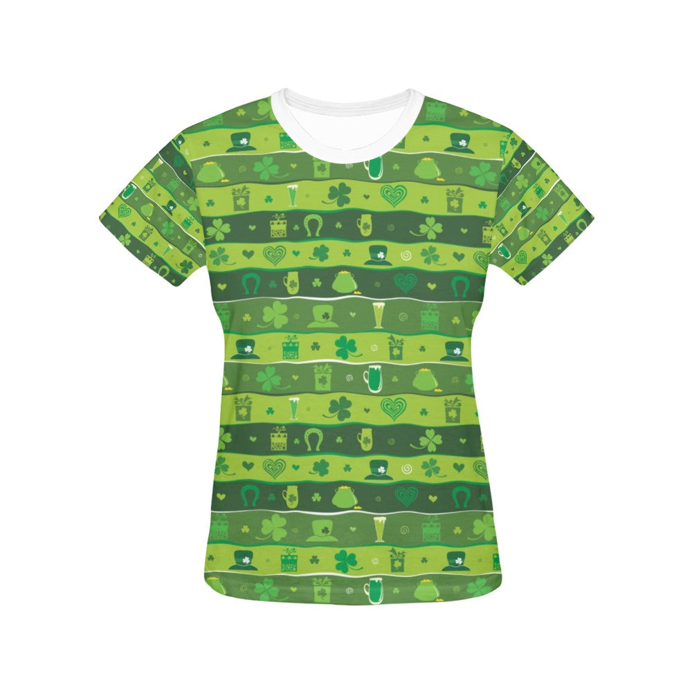 Shamrock Print Design LKS303 Women's  T-shirt