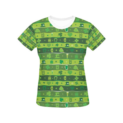 Shamrock Print Design LKS303 Women's  T-shirt