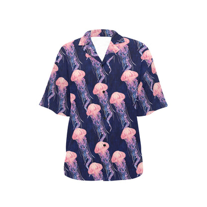 Jellyfish Pattern Print Design 03 Women's Hawaiian Shirt