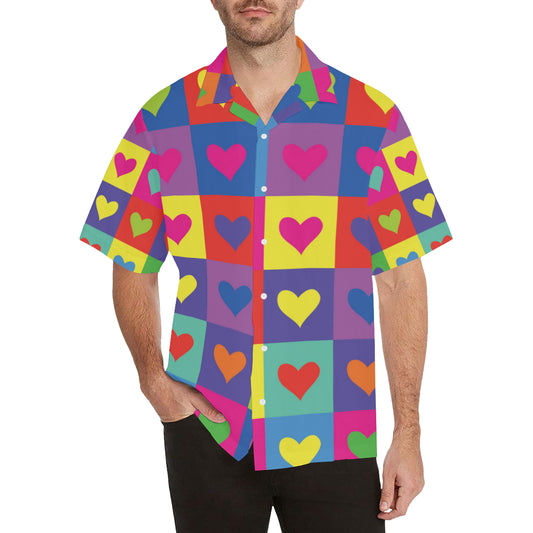 Pop Art Heart Pattern Print Design A01 Men's Hawaiian Shirt