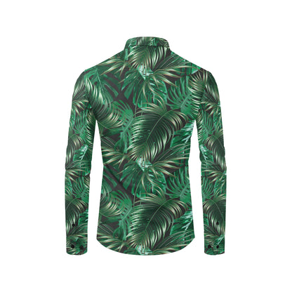 Tropical Flower Pattern Print Design TF012 Men's Long Sleeve Shirt