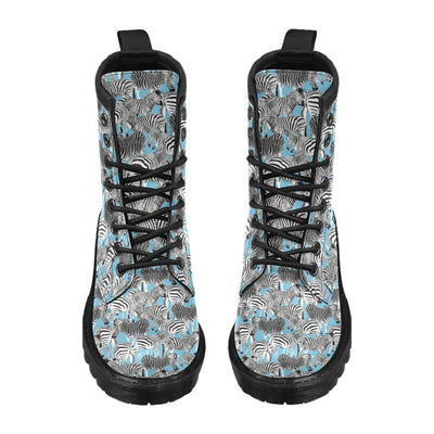 Zebra Print Design LKS305 Women's Boots