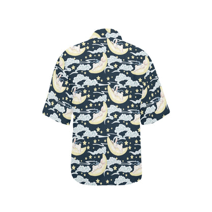 Rabbit Sleeping Pattern Print Design RB08 Women's Hawaiian Shirt