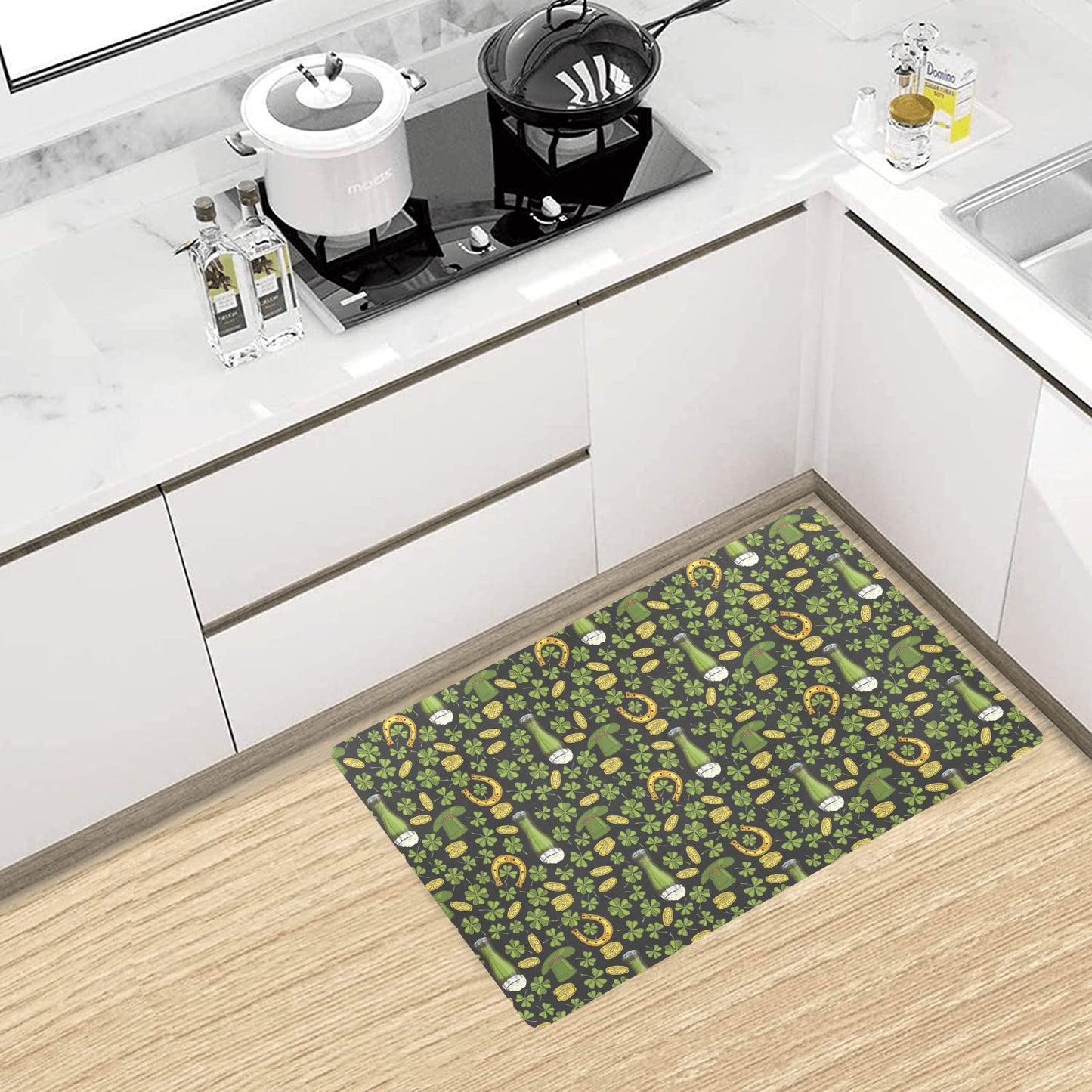 Clover St Patricks Pattern Print Design 03 Kitchen Mat