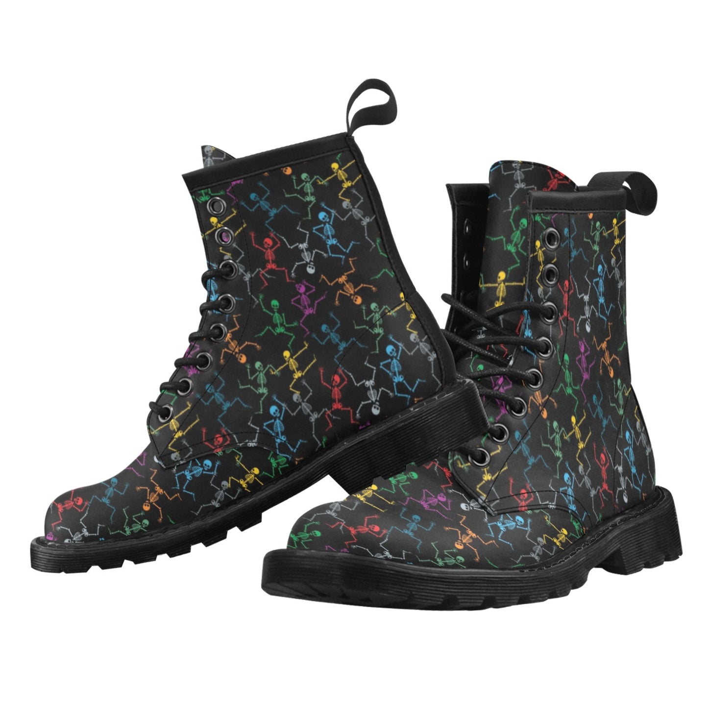 Skeleton Colorful Print Design LKS302 Women's Boots
