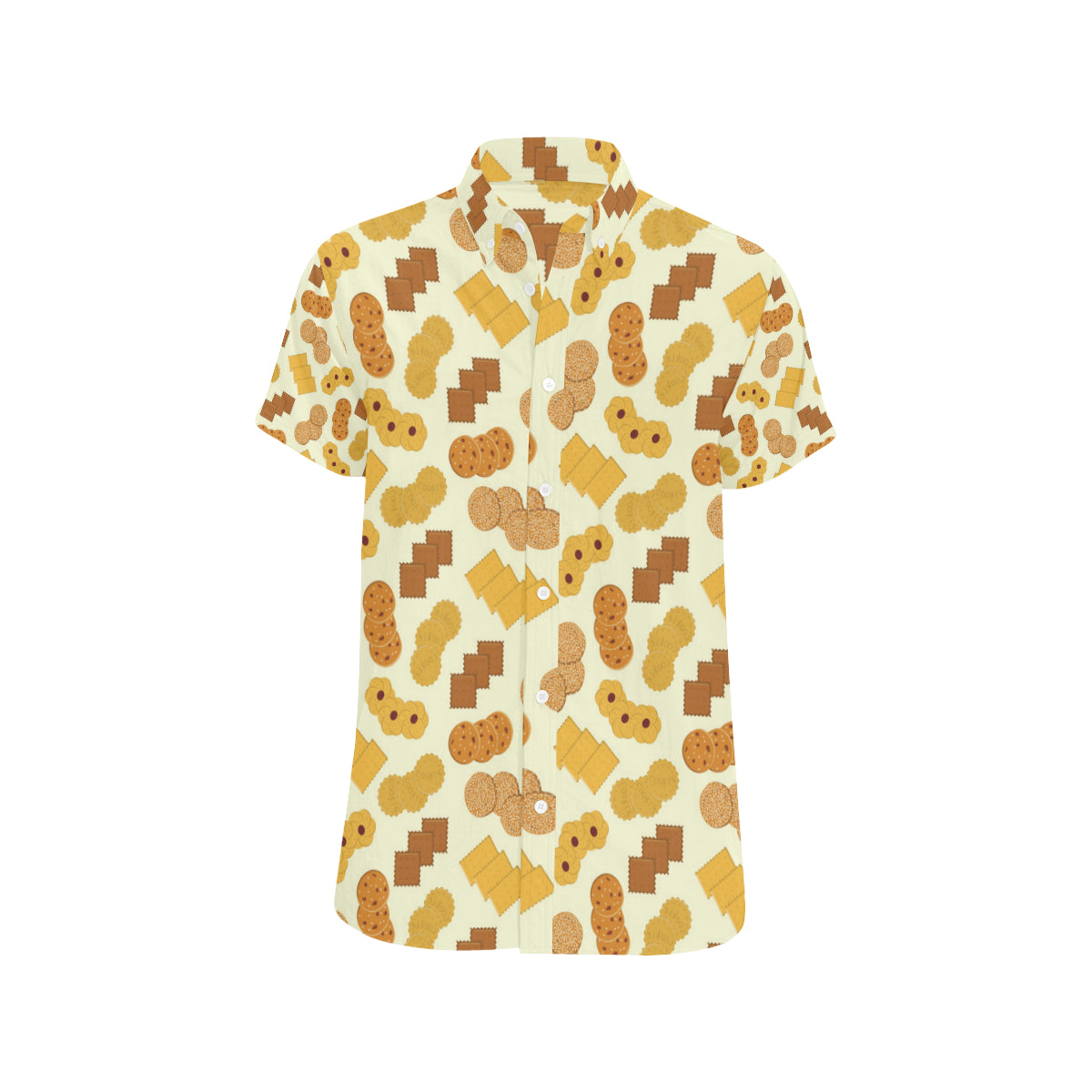 Cookie Pattern Print Design 06 Men's Short Sleeve Button Up Shirt