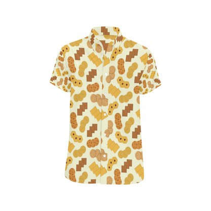 Cookie Pattern Print Design 06 Men's Short Sleeve Button Up Shirt