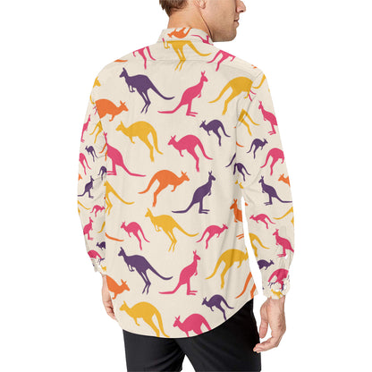 Kangaroos Pattern Print Design 01 Men's Long Sleeve Shirt